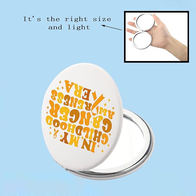 BEKECH Childhood Cancer Awareness Gifts in My Childhood Cancer Awareness Era Compact Mirror Childhood Cancer Fighter Gifts