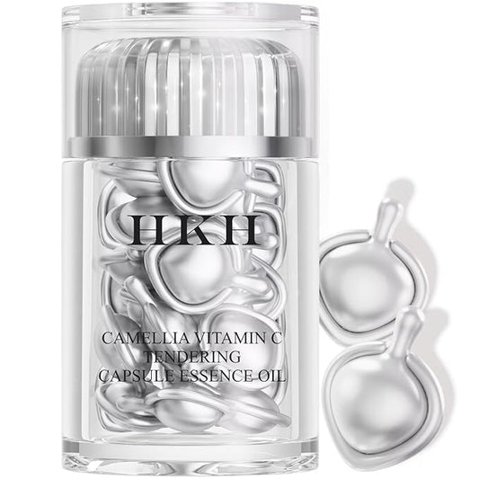 Triple Vitamin C Dark Spots Correction Capsules Serum For Face,Camellia VE Anti-Aging Essence For Women Camellia Niacinamide serum For Women To Tighten Sagging Skin And Reduce Fine Lines