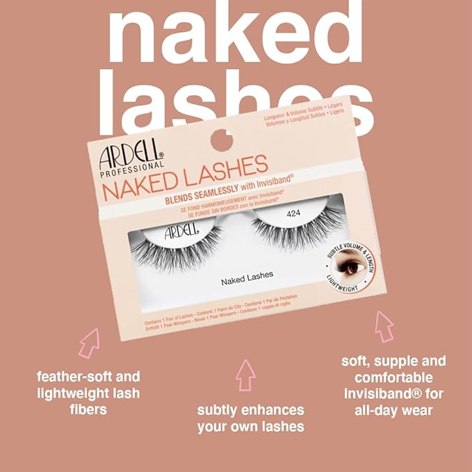 Ardell Strip Lashes Naked Lashes #424, 4 Pairs x 1-Pack