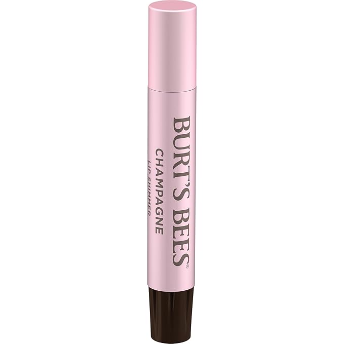 Burt's Bees Shimmer Lip Tint Set, Tinted Lip Balm Stick, Moisturizing for All Day Hydration with Natural Origin Glowy Pigmented Finish & Buildable Color, Champagne (4-Pack)