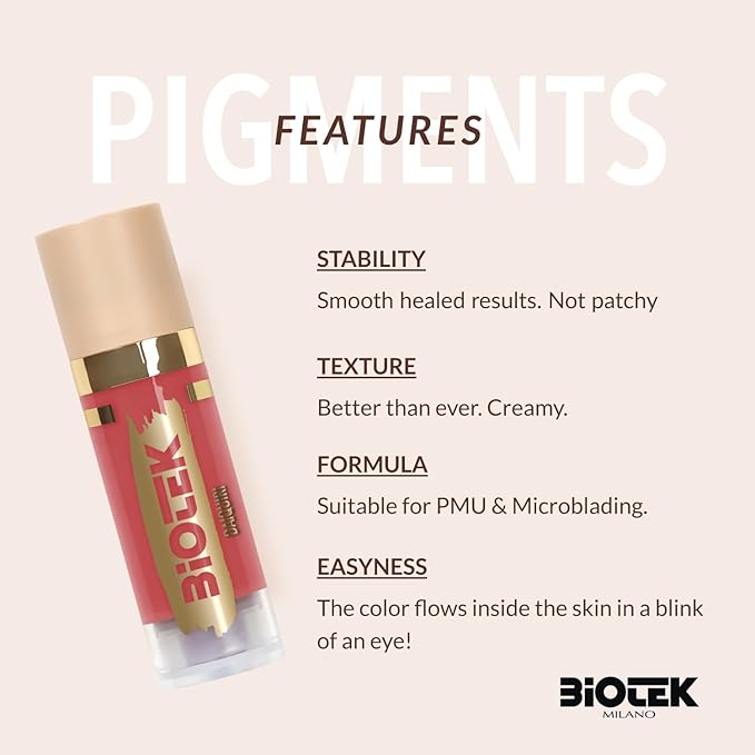 Biotek Lip Pigment for Permanent Makeup - Bright Coral Color for Lip - Made in Italy - Daiquiri 0,61 fl.oz.
