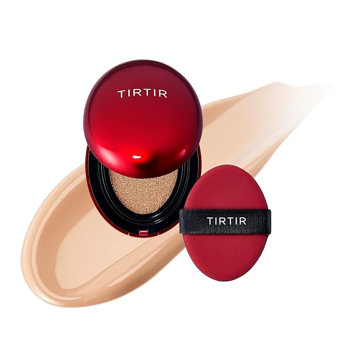 [*Mini Size*] TIRTIR Mask Fit Red Cushion Foundation | Full coverage, Weightless, Skin fit, Satin Glow Finish, Korean Makeup, beauty, Tattoo cover up, Buildable (#24N Latte, 0.15 Fl Oz)