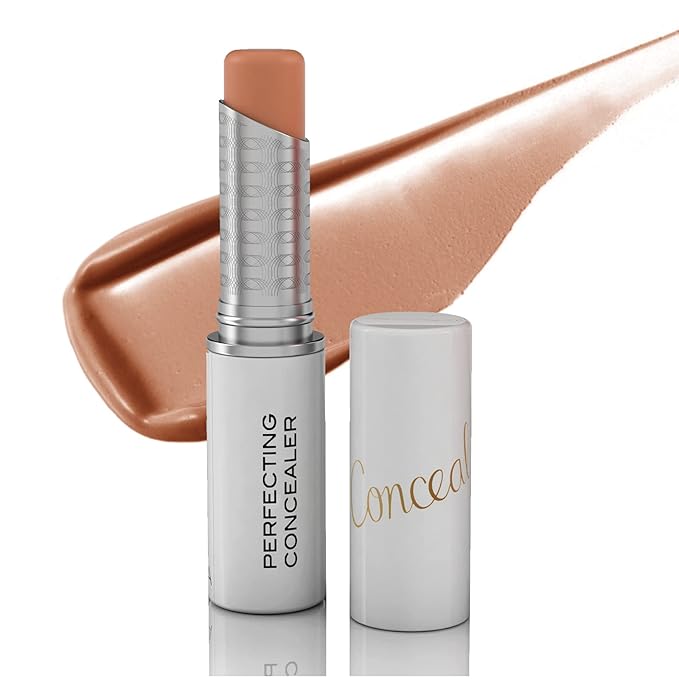 Mirabella Perfecting Longwear Cream Concealer Stick, Weightless & Versatile Hydrating Concealer Makeup Highlights, Contours, Soothes, Nourishes & Moisturizes Skin, Age-Defying Benefits, Medium/Dark IV