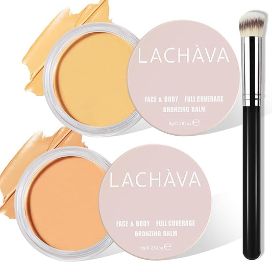 2PCS Concealer Kit with Brush - Full Coverage, Hydrating Waterproof Under Eye Concealer for Dark Circles, Acne, Blemish, Pores and Spots (#05+#06)