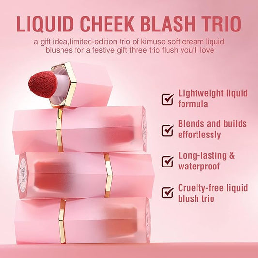 Cheek Gel Cream Liquid Blush Makeup, Soft Lightweight Breathable Feel, Long-Wearing, Smudge Proof, Natural-Looking, Skin Tint Blush Makeup (#106 BIRTHDAY SUIT)