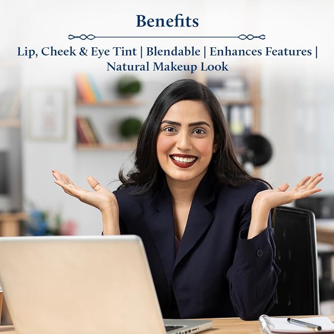 Blue Nectar Lip Tint Balm for Deep Wine Tinted Lips | Natural Beetroot Lip Balm Moisturizer for Dry Skin with Organic Ghee & Shea Butter | Long Lasting Hydrating Lip Tint (10g)