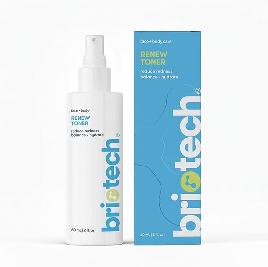 BRIOTECH Renew Toner, Hypochlorous Acid Spray, Minimize Appearance of Blemishes, Soothing Facial Mist for Sensitive Skin, Calm Redness & Bumps, Vegan, 2 fl oz Travel Size
