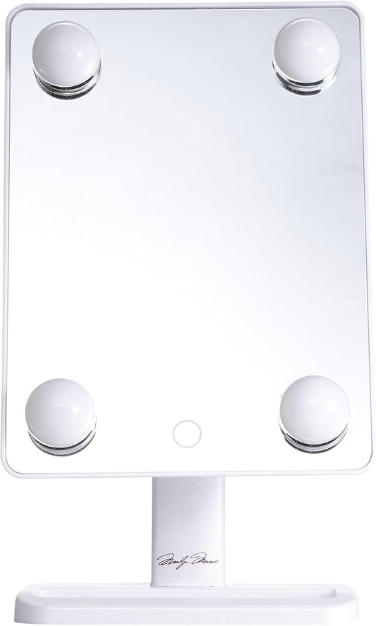 Marilyn Monroe – Vanity Mirror with Lights, Tabletop Makeup Mirror with 4 LED Bulbs, Portable, Smart Touch Control & 360° Rotation