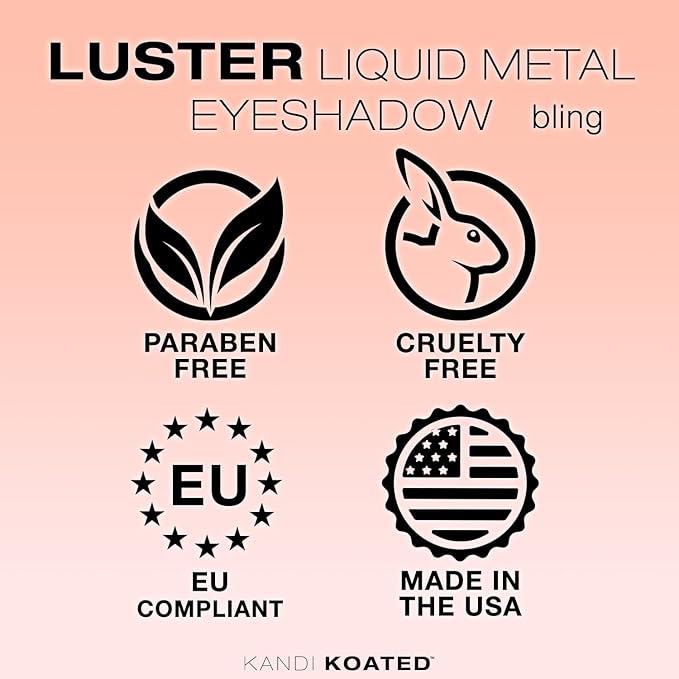 Kandi Koated Luster Liquid Metal Eyeshadow [Bling] Liquid Eye Paint with Shimmery Finish | Rich Colors, Paraben-Free, Cruelty-Free Eyeshadow | Beauty & Makeup