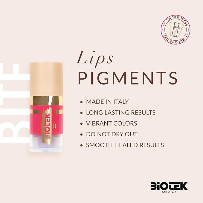 Biotek Lip Pigment for Permanent Makeup - Bright Hot Pink Lip Color - Made in Italy - Bite 0,24 fl.oz.