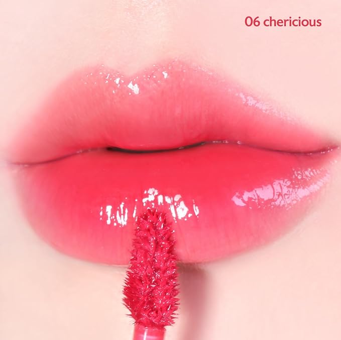 MILKTOUCH Jelly Fit Glow Lip Tint - Hydrating Lip Gloss with Long-Lasting Moisture, Color Stain, Lightweight Formula, Radiant Shine, Perfect for Daily Use, Korean Lip (06 Chericious, 4ml)