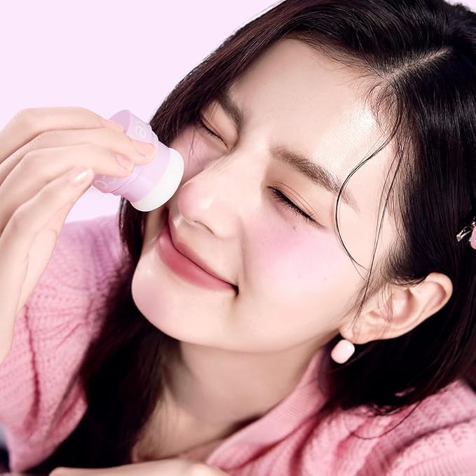 COLORKEY Shimmering Pudding Powder Blush, Lightweight, non-drying and smooth, Naturally Luminous Semi-Matte Finish, Self-contained brush, portable makeup (02 strawberry, 3.2g)