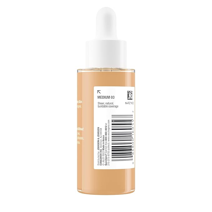 Neutrogena Healthy Skin Sensitive Skin Serum Foundation with Pro-Vitamin B5, Color Correcting & Pore Minimizing Liquid Foundation & Face Serum, Buildable Coverage, Medium 03, 1 oz