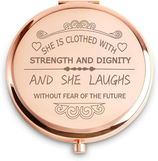 Personalized Gifts for Women Girls, Inspirational Compact Mirrors, 2025 Graduation Gifts for Her, Unique Mothers Day Birthday Gifts for Mom Sister Wife Daughter Niece, Friendship Gifts for Friends