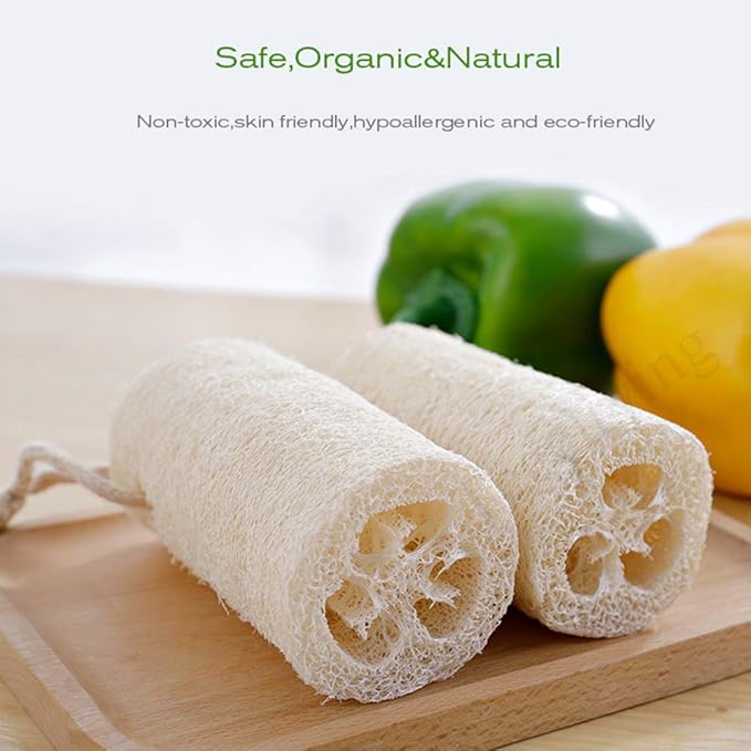 Loofah Sponge Exfoliating,6 Packs Natural Loofa Large Back Scrubber for Men Women Bath Shower Body Skin Care Cleansing Luffa 5 inches Long