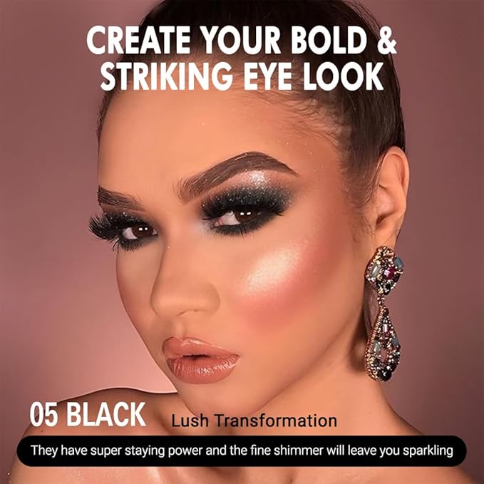 Matte Single Eye Shadow Palette Makeup, Matte Black Shimmer Monochrome Eyeshadow For Old Women, Pigmented Waterproof Sombras Para Ojos, Vegan, Talc, Paraben & Cruelty Free, 04