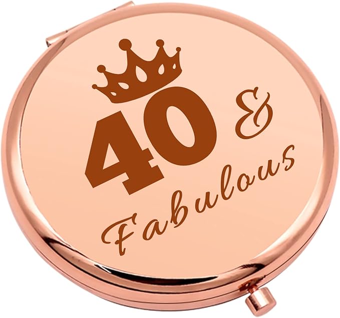 40th Birthday Gifts for Women 40 Year Old Birthday Gifts for Women Compact Makeup Mirror for Mom Wife Aunt Sister Funny 40th Birthday Gifts for Her Folding Makeup Mirror Turning 40 Gifts for Women