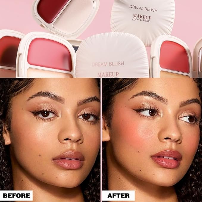 Cream Blush for Cheeks Creamy & Ultra Pigmented Formula Multi Use Face Blushes Makeup Cosmetics #03