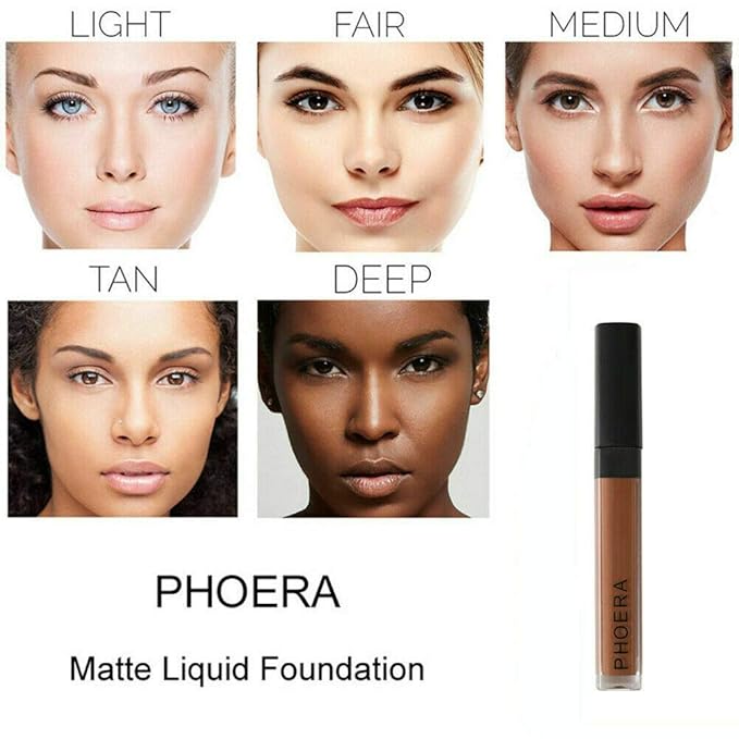 AQUAPURITY PHOERA Liquid Concealer Full Coverage Makeup Face Moisturizer Foundation Conceal Under Eye Dark Circles (101 LIGHT)