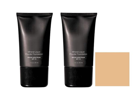 Mineral Liquid Powder Foundation Broad Spectrum SPF 15 Pack of 2 (Almond)