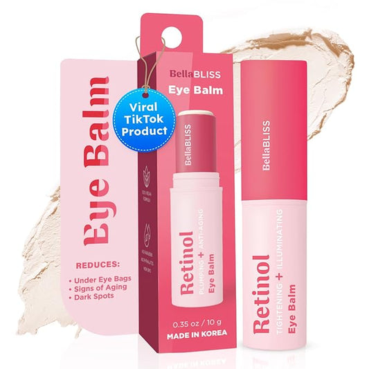 BellaBLISS Retinol Eye Balm – Hydrating Under Eye Cream for Wrinkles, Dark Circles & Puffiness – Lightweight Anti-Aging Formula – Made in Korea – 0.35 oz / 10 g – Pack of 1