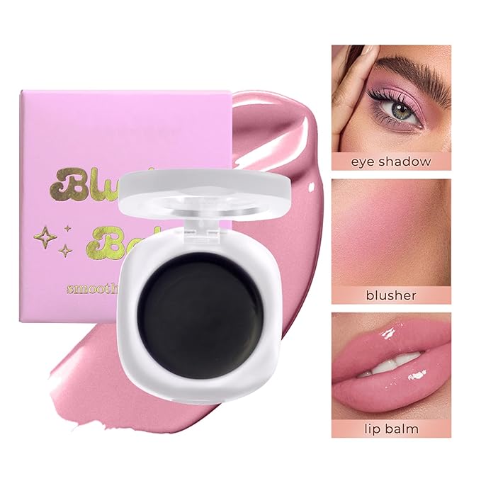Color Changing Blush,Magical Temperature Change Powder Blusher Cream For Cheeks ，Eyes And Lips Tint Makeup,Lasting Moisturizing Rouge, Brightening, High Gloss Black Powder Blusher Cream (#02 Rose)