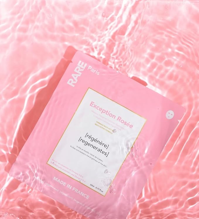 Exception Rosée - Regenerating Facial Sheet Mask - Hydrating & Brightening - With Ceramides & Omega-3 & 6 - Brightening, Firming & Revitalizing - Multi-Active Serum Formula - 1 Pack
