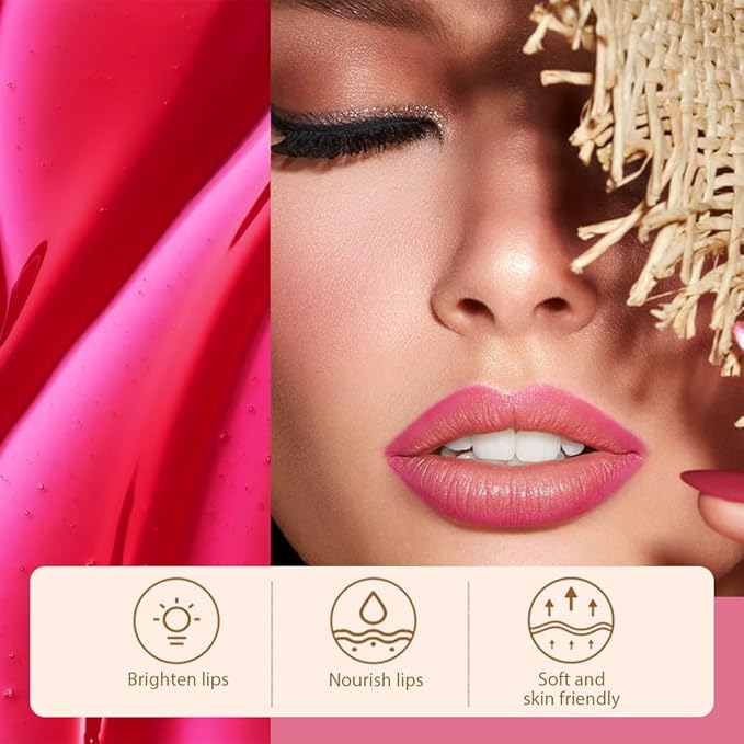 Matte Lip Stain Peel Off Lip liner with Tweezer, Delicate Pink Peel Off Lip Stain, Long Lasting Waterproof Lipstick Lip Gloss Tattoo, Transfer-proof for All Skin Types, 0.12 fl oz 00#