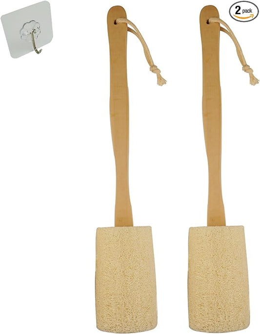 Back Loofah Scrub Loofah Sponge Long Handle Loofah Shower Bath Brush On a Stick Body Scrub Brush Scrubber Loofah Exfoliating Body Eco-Friendly Sponge