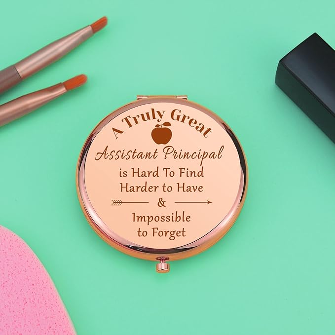 Assistant Principal Appreciation Gift Compact Makeup Mirror Assistant Principal Gifts Farewell Gift for Women Thank You Gifts Folding Makeup Mirror Retirement Graduation Gifts