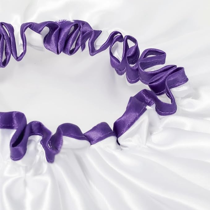 Aquior Shower Cap, Shower Cap for Women Reusable Waterproof, Large Bath Hair Cap for All Hair Lengths, Ladies, Men and Kids (White)