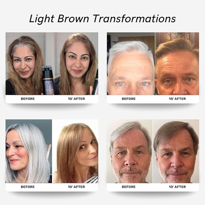 Polar Haircare - Hair Dye Shampoo Light Brown for Gray Hair for Women & Men - Natural Semi Permanent Hair Color Shampoo - Vegan Coloring Shampoo for Gray Hair - Gentle Hair Shampoo Dye 6.76 Fl Oz