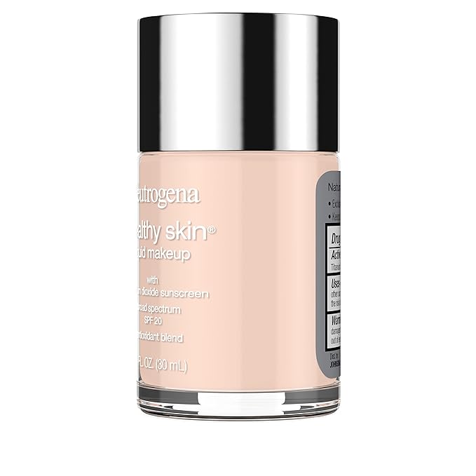 Neutrogena Healthy Skin Liquid Makeup Foundation with Broad Spectrum SPF 20 Sunscreen, Medium Coverage Foundation with Nourishing Pro-Vitamin B5, Natural Ivory 20, 1 fl. oz