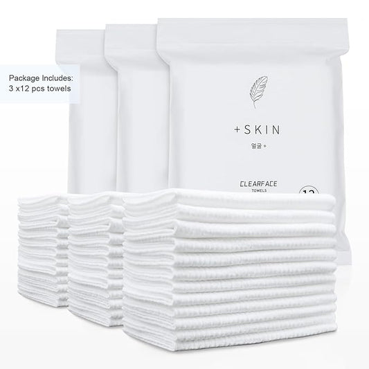 ClearFace Sensitive Skin Face Towels – Biobased Makeup Remover and Dry Wipes, Compact Travel Pack