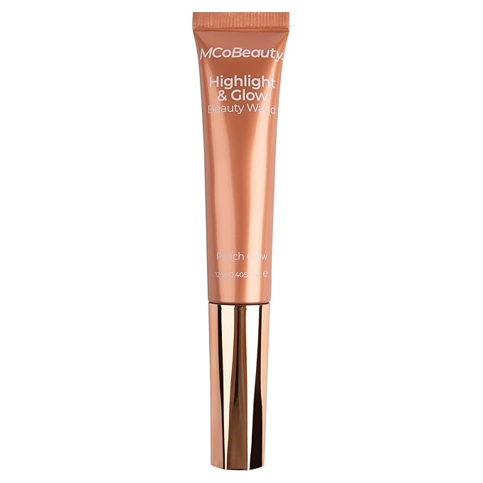 MCoBeauty Highlight & Glow Beauty Wand, Peach Glow, Luminous Highlight for Radiance Skin, Vegan, Cruelty Free Cosmetics
