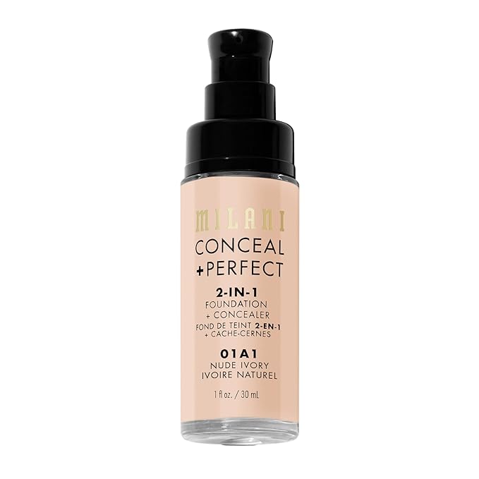 Milani Conceal + Perfect Liquid Foundation - Nude Ivory, 1 Fl. Oz.