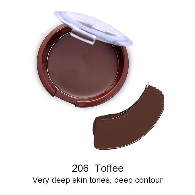 MAEPEOR Matte Cream Bronzer 6 Colors Face Sculpting Contour Bronzers Palette Long Lasting SweatProof Face Bronzer (06 Toffee)