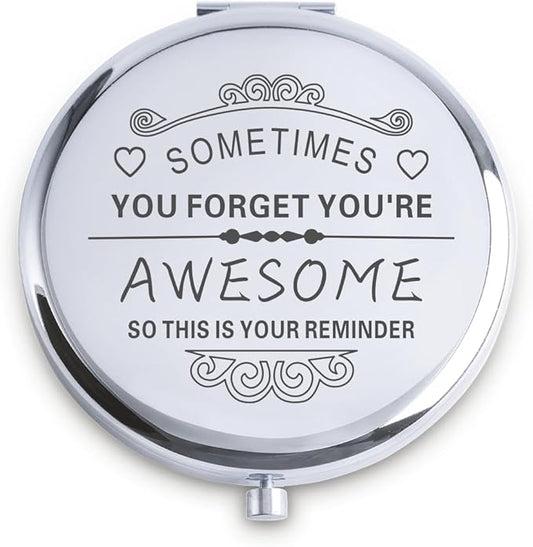 Personalized Gifts for Women Girls, Inspirational Compact Mirrors, 2025 Graduation Gifts for Her, Unique Mothers Day Birthday Gifts for Mom Sister Wife Daughter Niece, Friendship Gifts for Friends