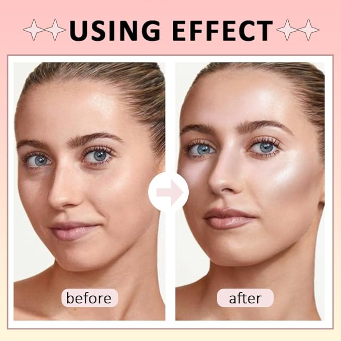 3 IN 1 Brown Nude Face Highlight Bronzer Powder Palette for Face Cheeks Contour Brightening, Buildable Matte Coverage Natural Makeup,Ultra Sculpt Nose Shadow Eyeshadow Primer 03#