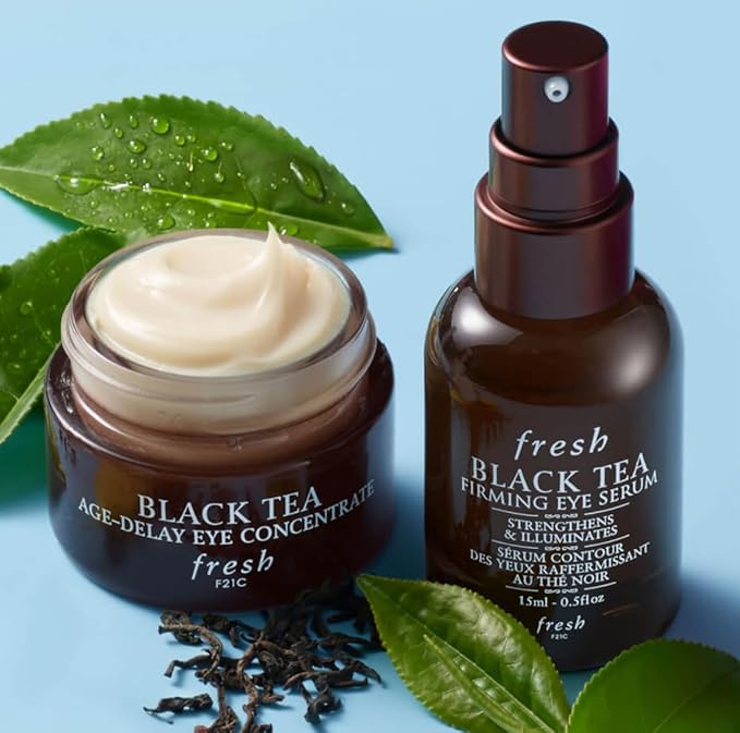 Black Tea Age-Delay Eye Concentrate Cream and Firming Tea Elixir Serum .5oz / 15mL