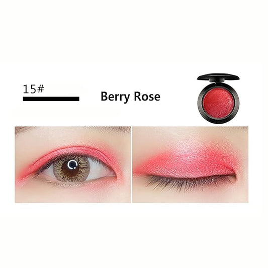 Mallofusa Single Shade Baked Eye Shadow Powder Palette Glitter Makeup Kit in Shimmer 15 Metallic Colors (Red Berry) 8g/0.28oz