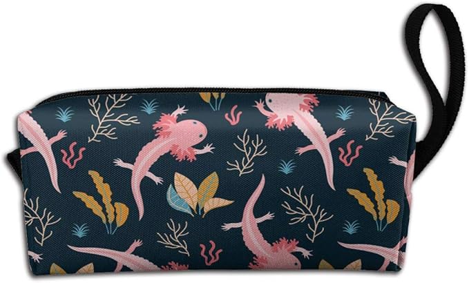 Axolotl Large Makeup Bag Adorable Travel Cosmetic Toiletry Organizer Case for Women