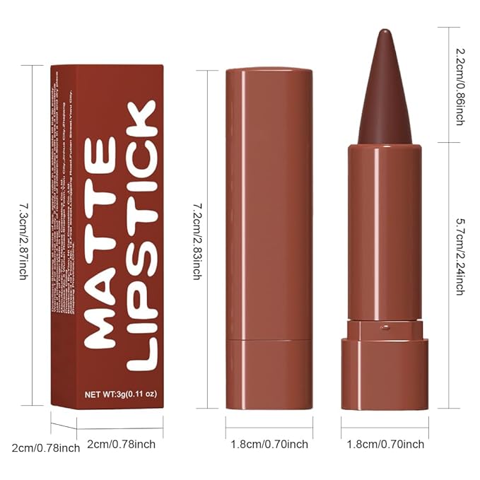 BINGBRUSH 2-in-1 Gradient Lip Liner & Lipstick Combo,2Pcs Matte Longwear Waterproof Lip Pencil with Cone Tip,Smudge Proof Crayon for Flawless Ombre Contour,Women's Long Lasting Makeup Set(08#&08)