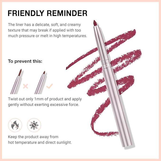 6Pcs Retractable Lipliner Pencil Waterproof Makeup for Lip Liner and Eye Liner, Smooth and Creamy, Long Lasting Matte Finish, Vegan Beauty, Matte Velvet Pigmented Lip Liner (14#, 6Pcs)