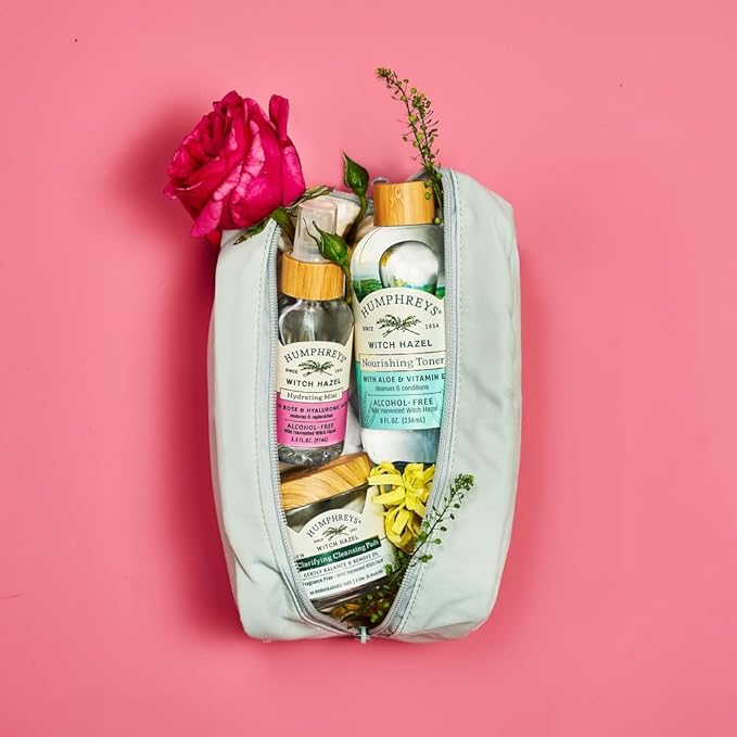 Humphreys Witch Hazel Hydrating Toner Mist Spray | Balancing & Hydrating Facial Toner | Alcohol-Free | Wild Harvested Witch Hazel | Soothing Rose Water | 3.3 Fl Oz Travel Size | Vegan & Cruelty-Free