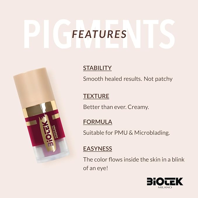 Biotek Lip Pigment for Permanent Makeup - Bordeaux Color for Lip - Made in Italy - Bordeaux 0,24 fl.oz.