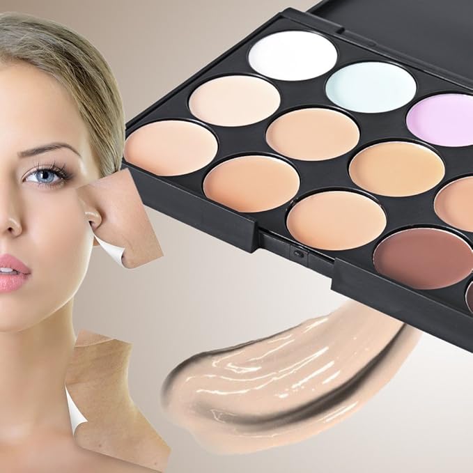 15 Color Cream Concealer Camouflage Makeup Palette Contouring Kit #1 - Perfect for Professional and Daily Use