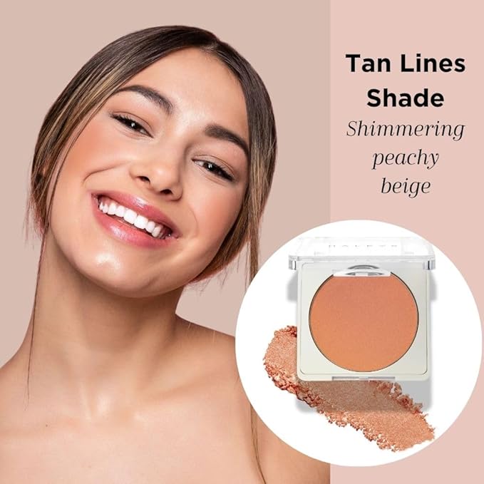 HALEYS Re-pop Smoothing Powder Blush (Tan Lines) - Pigmented, Easy Blending, Longwear, Buildable, Talc-Free, V + CF