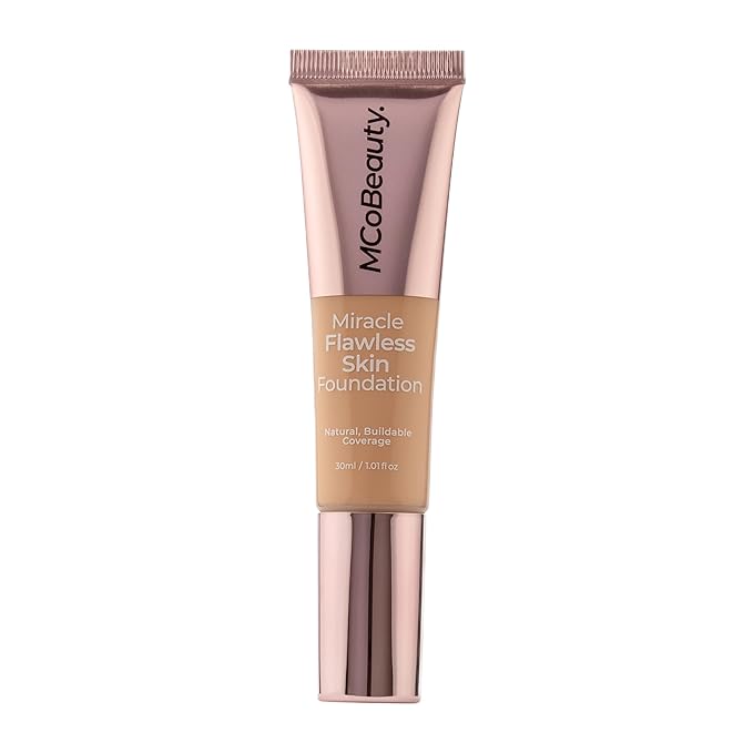 MCoBeauty Miracle Flawless Skin Foundation, 3 Light Nude, Natural, Buildable Coverage for All-Day Wear, Vegan, Cruelty Free Cosmetics