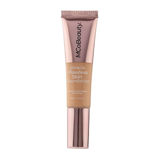 MCoBeauty Miracle Flawless Skin Foundation, 3 Light Nude, Natural, Buildable Coverage for All-Day Wear, Vegan, Cruelty Free Cosmetics